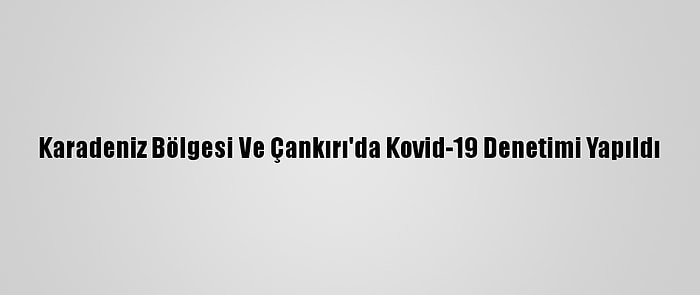 Karadeniz Bölgesi Ve Çankırı'da Kovid-19 Denetimi Yapıldı