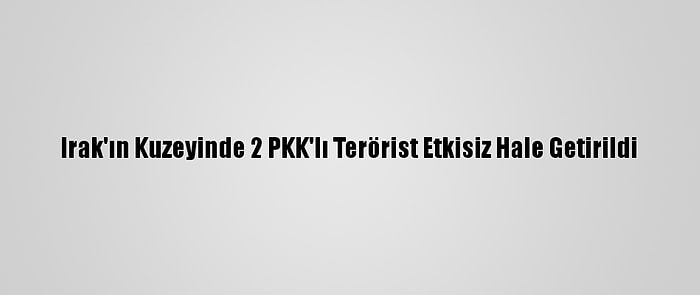 Irak'ın Kuzeyinde 2 PKK'lı Terörist Etkisiz Hale Getirildi