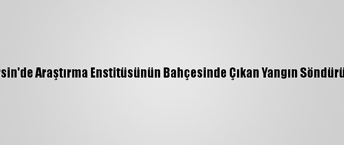 Mersin'de Araştırma Enstitüsünün Bahçesinde Çıkan Yangın Söndürüldü