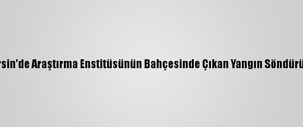 Mersin'de Araştırma Enstitüsünün Bahçesinde Çıkan Yangın Söndürüldü