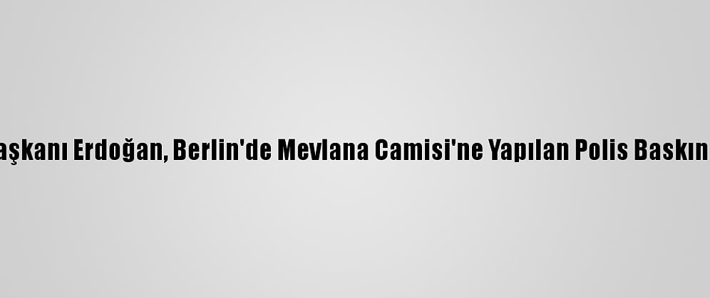 Cumhurbaşkanı Erdoğan, Berlin'de Mevlana Camisi'ne Yapılan Polis Baskınını Kınadı: