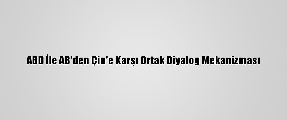 ABD İle AB'den Çin'e Karşı Ortak Diyalog Mekanizması