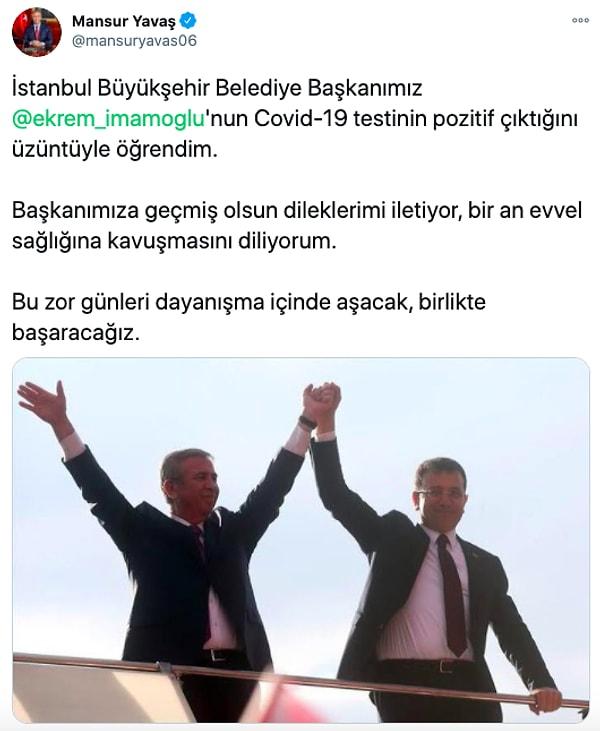Ankara Büyükşehir Belediye Başkanı Mansur Yavaş başta olmak üzere tüm sevenleri geçmiş olsun dileklerini iletti 👇