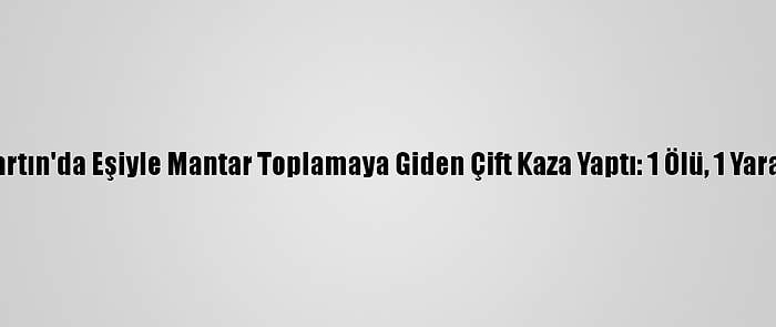 Bartın'da Eşiyle Mantar Toplamaya Giden Çift Kaza Yaptı: 1 Ölü, 1 Yaralı