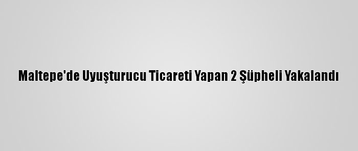 Maltepe'de Uyuşturucu Ticareti Yapan 2 Şüpheli Yakalandı