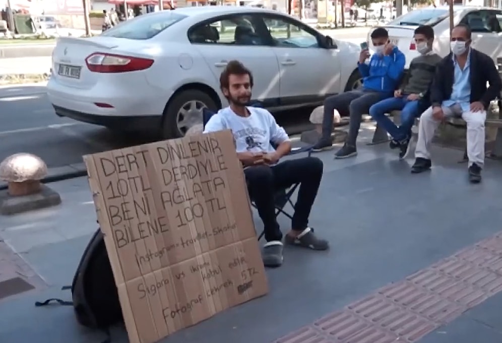 Dert Dinleme Başına 10 TL Alan Gezgin, Derdiyle Kendisini Ağlatana 100 TL Veriyor