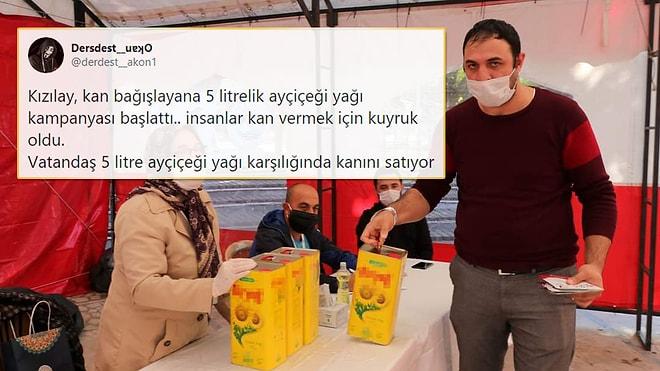 Kan Verene 5 Litrelik Yağ Hediye: Kızılay'ın Kampanyası Sosyal Medyada Tepki Çekti