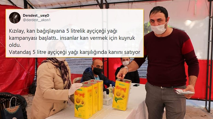 Kan Verene 5 Litrelik Yağ Hediye: Kızılay'ın Kampanyası Sosyal Medyada Tepki Çekti