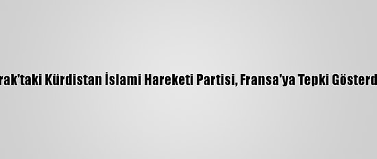 Irak'taki Kürdistan İslami Hareketi Partisi, Fransa'ya Tepki Gösterdi