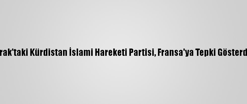 Irak'taki Kürdistan İslami Hareketi Partisi, Fransa'ya Tepki Gösterdi