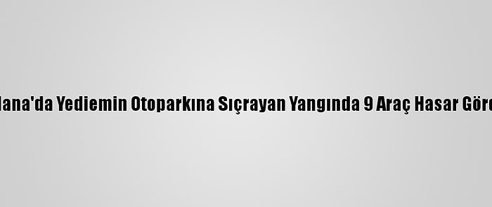 Adana'da Yediemin Otoparkına Sıçrayan Yangında 9 Araç Hasar Gördü