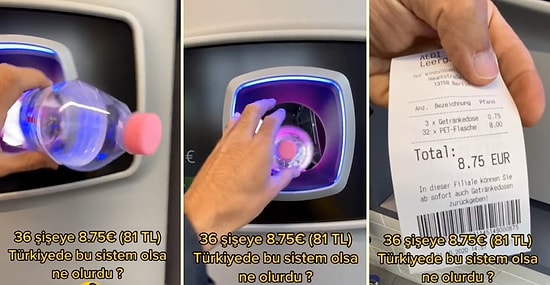 Almanya'da Geri Dönüşüm Makinesine 36 Pet Şişe Atarak 81 TL Alan Adamı İzlerken Biraz Moraliniz Bozulabilir
