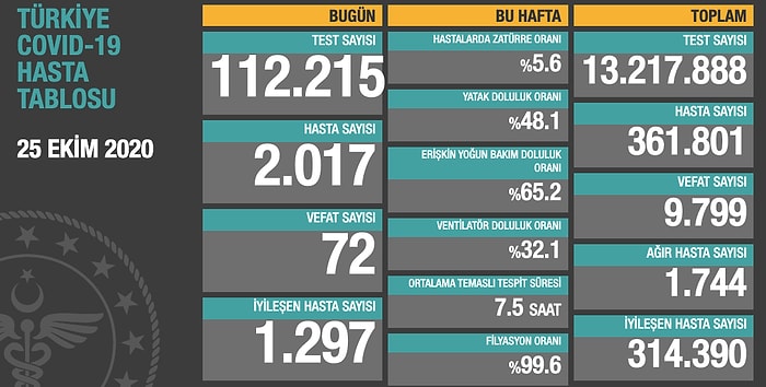 Koronavirüs Türkiye: Son 24 Saatte 2.017 Yeni Vaka Tespit Edildi, 72 Hayatını Kaybetti