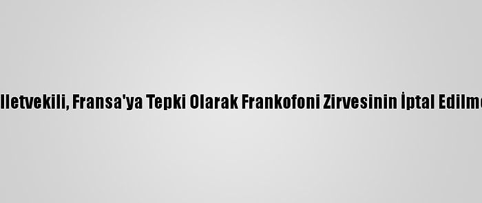 Tunuslu Milletvekili, Fransa'ya Tepki Olarak Frankofoni Zirvesinin İptal Edilmesini İstedi