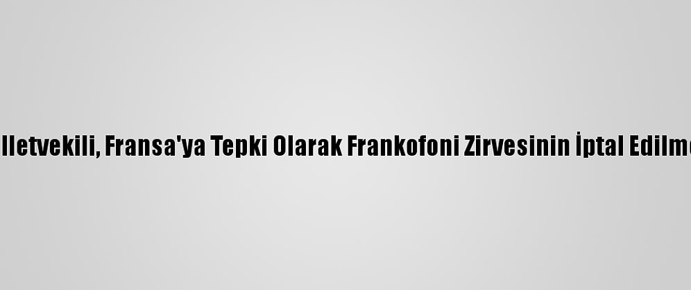 Tunuslu Milletvekili, Fransa'ya Tepki Olarak Frankofoni Zirvesinin İptal Edilmesini İstedi
