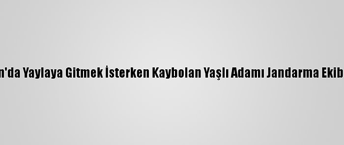 Giresun'da Yaylaya Gitmek İsterken Kaybolan Yaşlı Adamı Jandarma Ekibi Buldu