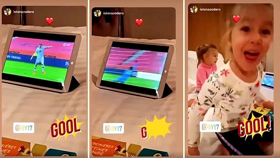 Burak Yılmaz'ın Golünden Sonra Kızı: 'Babam Yine Attı Anne'