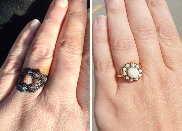 3. Тот момент, когда твой жених сделал тебе предложение, нарисовав кольцо на пальце, а 7 месяцев спустя это кольцо попалось тебе на глаза в рандомной комиссионке.