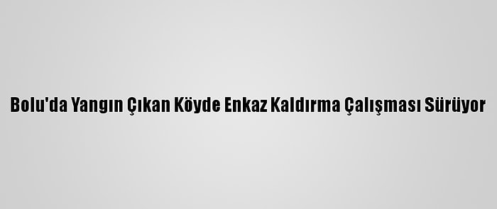 Bolu'da Yangın Çıkan Köyde Enkaz Kaldırma Çalışması Sürüyor