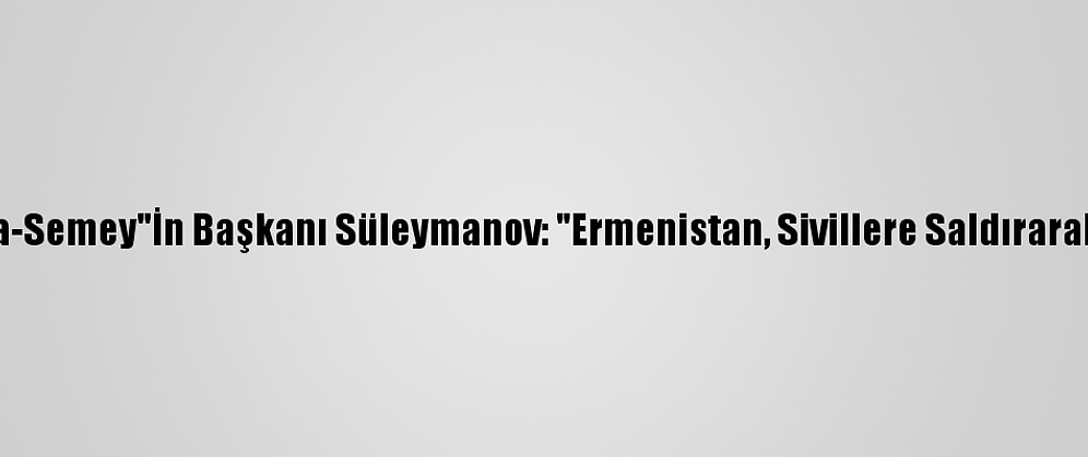 Nükleer Karşıtı Hareket "Nevada-Semey"İn Başkanı Süleymanov: "Ermenistan, Sivillere Saldırarak Uluslararası Hukuku İhlal Etti"