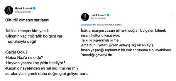 Haluk Levent ise Twitter'dan yaptığı şu açıklamalarla gösterdi tepkisini 👇