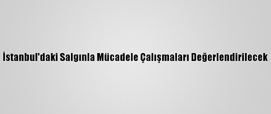 İstanbul'daki Salgınla Mücadele Çalışmaları Değerlendirilecek