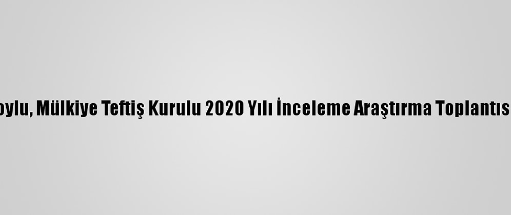 İçişleri Bakanı Soylu, Mülkiye Teftiş Kurulu 2020 Yılı İnceleme Araştırma Toplantısı'nda Konuştu: (1)