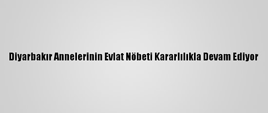 Diyarbakır Annelerinin Evlat Nöbeti Kararlılıkla Devam Ediyor