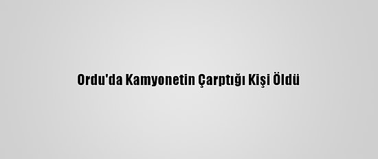 Ordu'da Kamyonetin Çarptığı Kişi Öldü
