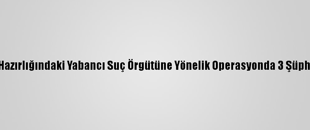 İstanbul'da Eylem Hazırlığındaki Yabancı Suç Örgütüne Yönelik Operasyonda 3 Şüpheli Gözaltına Alındı