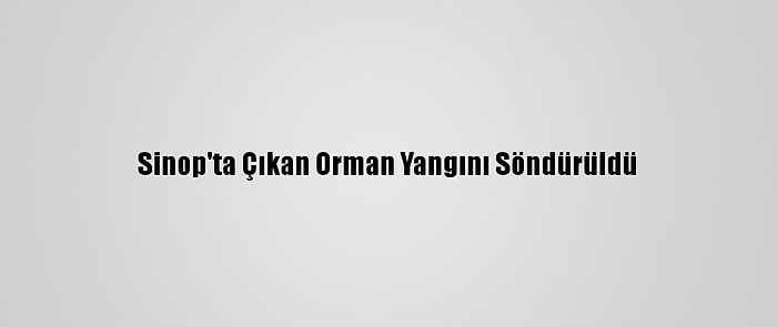 Sinop'ta Çıkan Orman Yangını Söndürüldü