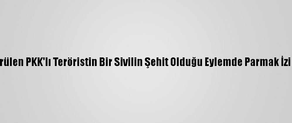 Öldürülen PKK'lı Teröristin Bir Sivilin Şehit Olduğu Eylemde Parmak İzi Çıktı