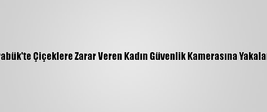 Karabük'te Çiçeklere Zarar Veren Kadın Güvenlik Kamerasına Yakalandı