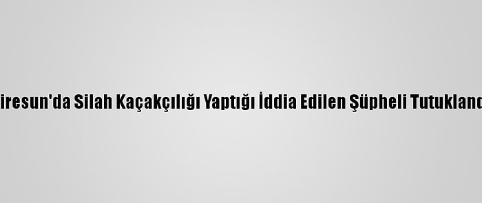 Giresun'da Silah Kaçakçılığı Yaptığı İddia Edilen Şüpheli Tutuklandı