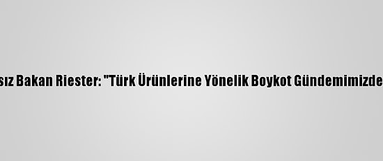 Fransız Bakan Riester: "Türk Ürünlerine Yönelik Boykot Gündemimizde Yok"