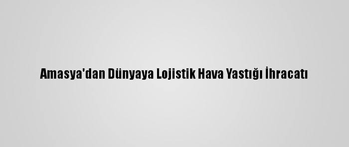 Amasya'dan Dünyaya Lojistik Hava Yastığı İhracatı