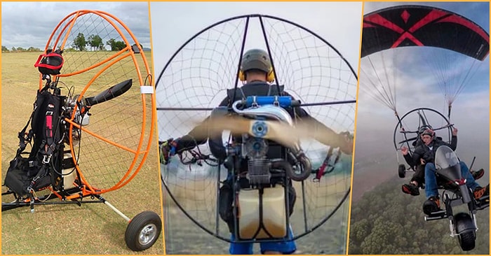 Teknolojinin Bu Kadar İlerlediğini Görünce Kısa Süreliğine Şok Yaşayacaksınız! İşte 'Paramotor' Denilen Motorlu Yamaç Paraşütü