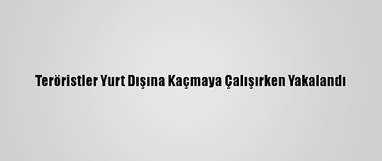 Teröristler Yurt Dışına Kaçmaya Çalışırken Yakalandı