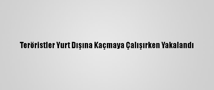 Teröristler Yurt Dışına Kaçmaya Çalışırken Yakalandı