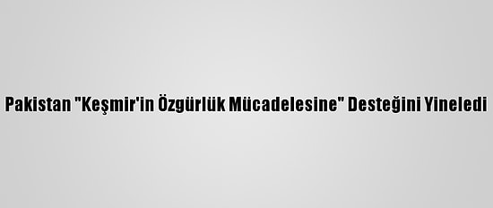 Pakistan "Keşmir'in Özgürlük Mücadelesine" Desteğini Yineledi