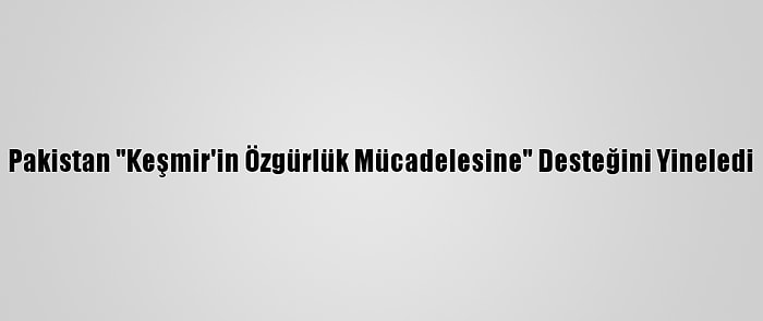 Pakistan "Keşmir'in Özgürlük Mücadelesine" Desteğini Yineledi