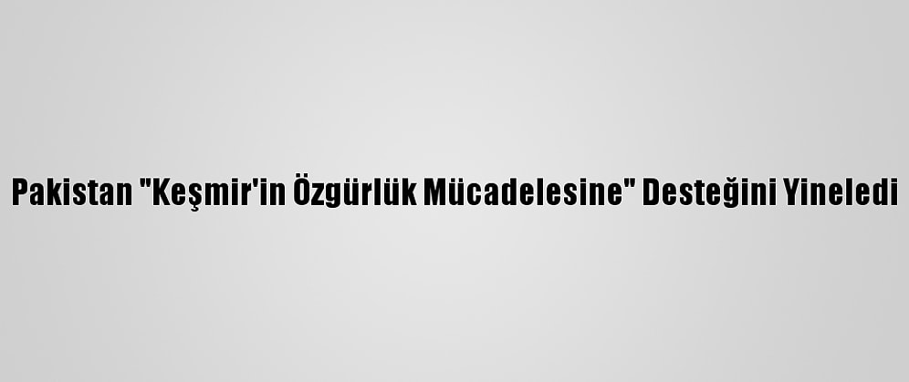 Pakistan "Keşmir'in Özgürlük Mücadelesine" Desteğini Yineledi