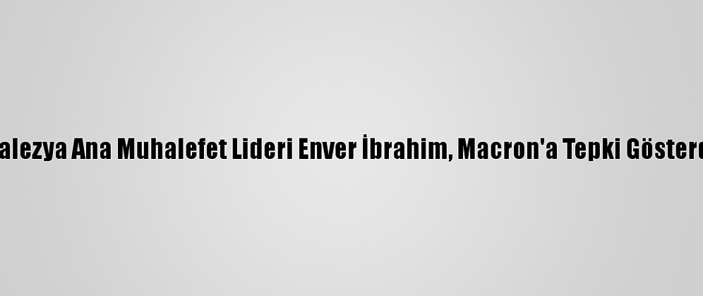 Malezya Ana Muhalefet Lideri Enver İbrahim, Macron'a Tepki Gösterdi: