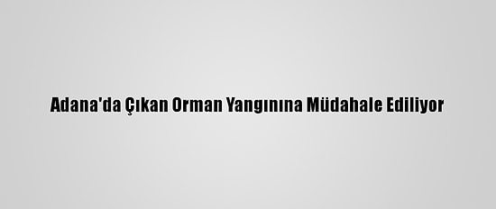 Adana'da Çıkan Orman Yangınına Müdahale Ediliyor
