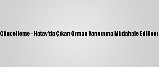 Güncelleme - Hatay'da Çıkan Orman Yangınına Müdahale Ediliyor