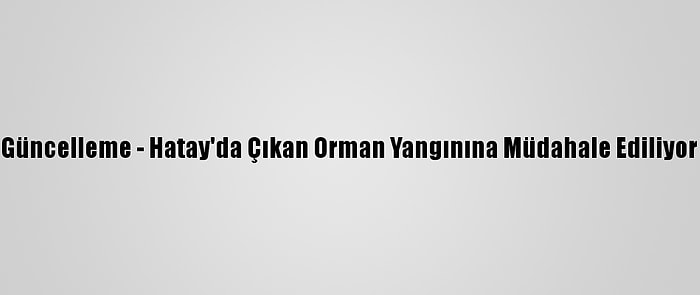 Güncelleme - Hatay'da Çıkan Orman Yangınına Müdahale Ediliyor