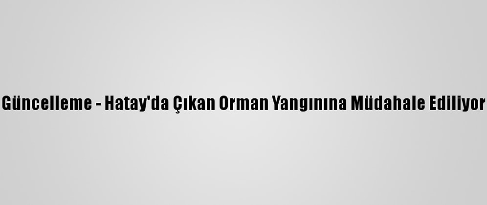 Güncelleme - Hatay'da Çıkan Orman Yangınına Müdahale Ediliyor