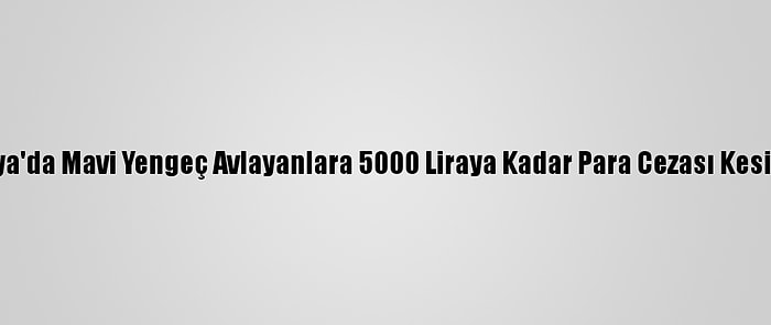 Antalya'da Mavi Yengeç Avlayanlara 5000 Liraya Kadar Para Cezası Kesilecek