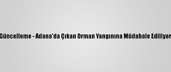 Güncelleme - Adana'da Çıkan Orman Yangınına Müdahale Ediliyor