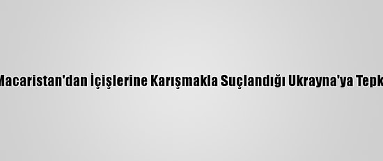 Macaristan'dan İçişlerine Karışmakla Suçlandığı Ukrayna'ya Tepki